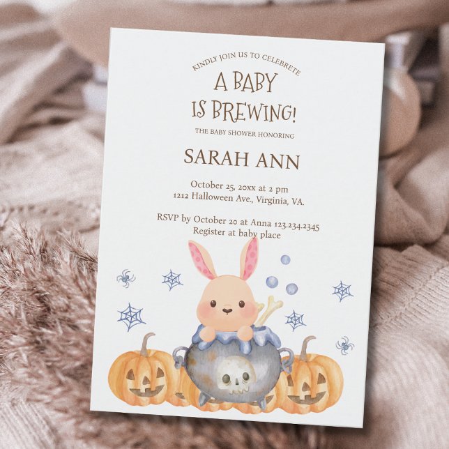 Convites Bonito Halloween Cauldron Baby está criando Chá (Cute Halloween Cauldron Baby is Brewing Shower Invitation)