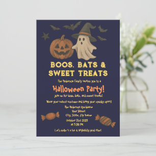Convites Bonito Halloween - Pastel Pumpkin & Candy Party