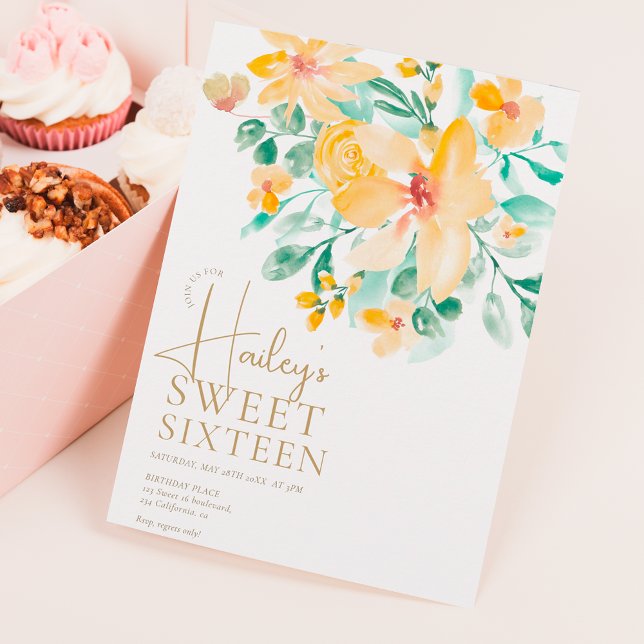 Convites Bonito jardim amarelo verde-floral 16 (Criador carregado)