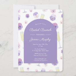Convites Bonito Lilac Watercolor, Festa de Bridal Floral Br
