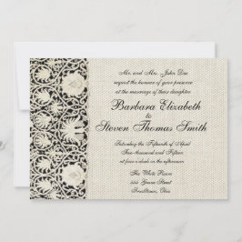 Convites Bonito Linen White Lace Antique de Casamento