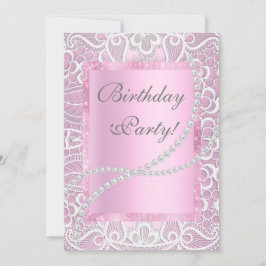 Convites Bonito lugar e pérolas elegante costume de anivers