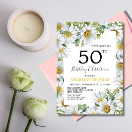 Convites Bonito Margarida Branca Verde Verde Aniversário