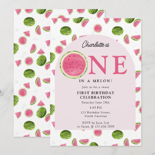 Convites Bonito no Aniversário do Verão de Melon Watermelon