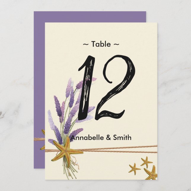 Convites bonito Número simples da mesa-estrela (Frente/Verso)