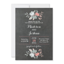 Convites bonito para Casamento de Chalkboard Flora