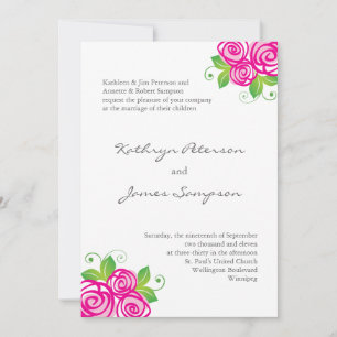 Convites Bonito para Casamento Rosa