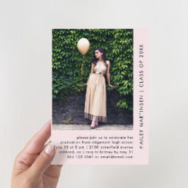 Convites Bonito Pastel Blush Duas Festas de formatura de Fo