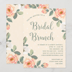 Convites Bonito Peach Floral   Bridal Brunch