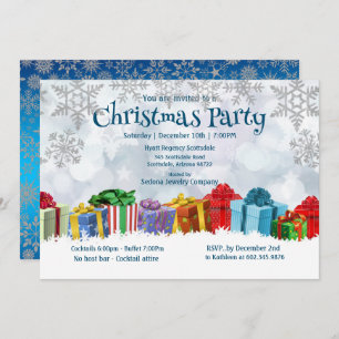 Convites Bonito presente molhado apresenta festa de Natal