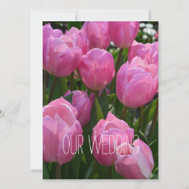 Convites Bonito primavera pink tulipas flores do casamento 