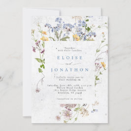 Convites Bonito Primavera Wildflower Meadow Details Casamen