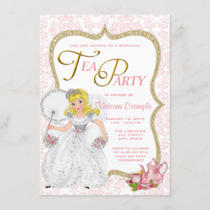 Convites Bonito Princesa Tea Party