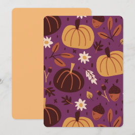 Convites Bonito Pumpkin Roxo e Laranja