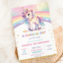 Bonito Rainbow Unicorn Festa de aniversário Girl