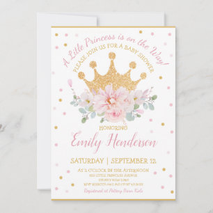 Convites Bonito Rosa Floral Real Princesa Princesa Aniversá
