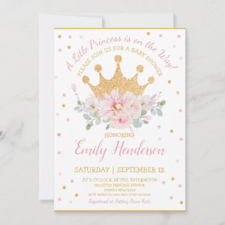 Convites Bonito Rosa Floral Real Princesa Princesa Aniversá
