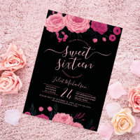 Bonito Rosas Rosa Pretas Florais Doce 16