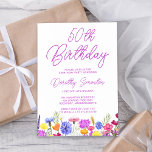 Convites Bonito Roxo Adulto de Flor Selvagem 50º Aniversári<br><div class="desc">Uma bonito fronteira de flores silvestres decora o fundo deste convite para o aniversário de 50 anos adulto. Flores roxas, azuis, amarelas e alaranjadas criam um design colorido e feliz para celebrar esse aniversário marco. A caligrafia roxa moderna e simples acrescenta um toque de tendência para mantê-la fresca. O fluxo...</div>