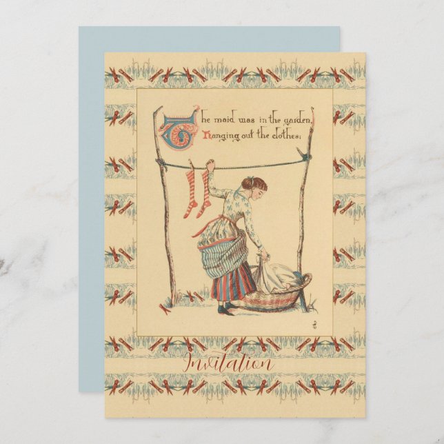 Convites Bonito Senhora Vintage (Frente/Verso)