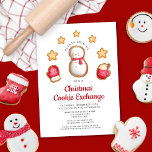 Convites Bonito Snowman de Troca de Biscoitos de Natal<br><div class="desc">Convite Personalizado De Bolachas De Natal Fofo Para Troca De Neve.</div>