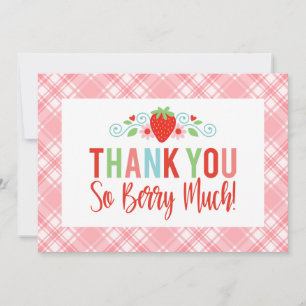 Convites Bonito Strawberry Berry Sweet Obrigado