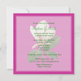 Convites bonito vintage magnolia flores chá de panela rosa