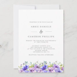 Convites Bonito Violet Floral Wreath Invitation