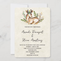 Bonito Watercolor Deer Ling Down Boho Weding