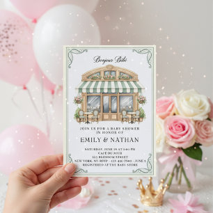 Convites Bonjour Bebe café parisiense pastelaria francesa m