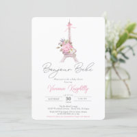 Bonjour Bebe, Chá de fraldas Rosa Floral Eiffel Pa