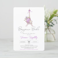 Bonjour Bebe, Floral Eiffel Paris Chá de fraldas