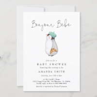 Bonjour Bebe French Penguin Neutral Chá de fraldas