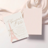 Bonjour Bébé Pink Paris Eiffel Tower Chá de fralda