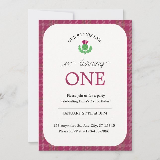 Convites Bonnie Lass Birthday (Frente)