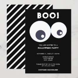 Convites Bons olhos bonitos Festa de Halloween Preto e Bran