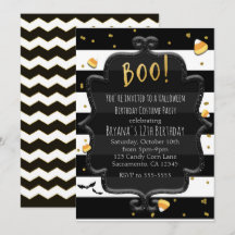 BOO! Amendoins de Halloween Listrados Preto e Bran