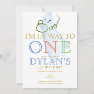 Convites Boo Azul, estou a meio do caminho para um menino d