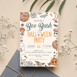 Convites Boo Bash Groovy Cute Ghost Halloween Party