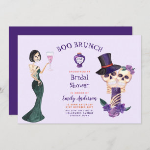 Convites BOO BRUNCH Chá de panela Roxo Orange Halloween