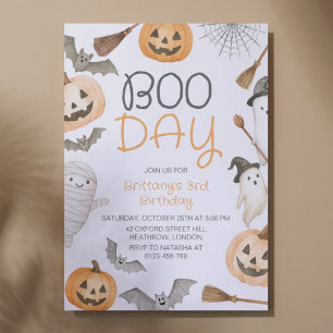 Convites Boo Day Spooky Halloween Aniversário