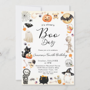 Convites Boo Dia Qualquer Idade Aniversário do Halloween