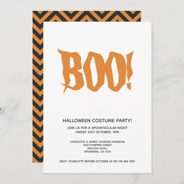 Convites Boo do Partido Halloween Personalizado Spooktacula (Frente/Verso)