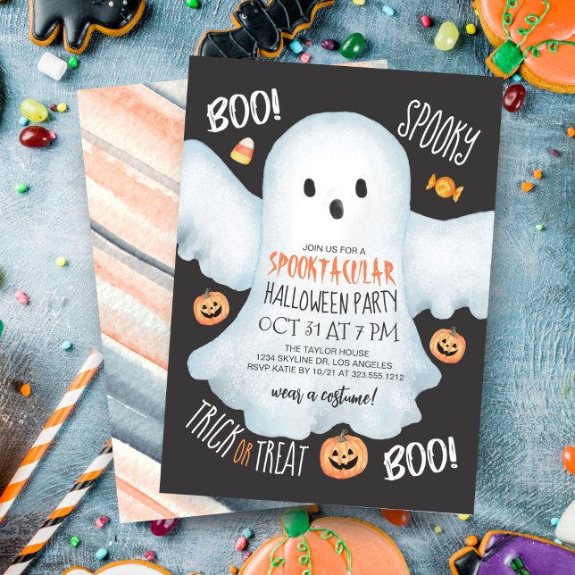 Convites Boo Fantasma Jack O'Lantern Spooktacular Halloween (Criador carregado)