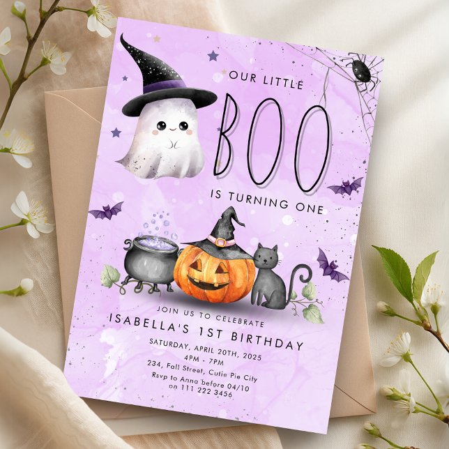Convites Boo Halloween Ghost 1rua segundo 3º 5 Aniversário (Boo Halloween Ghost 1st 2nd 3rd 4th 5th Birthday Invitation)