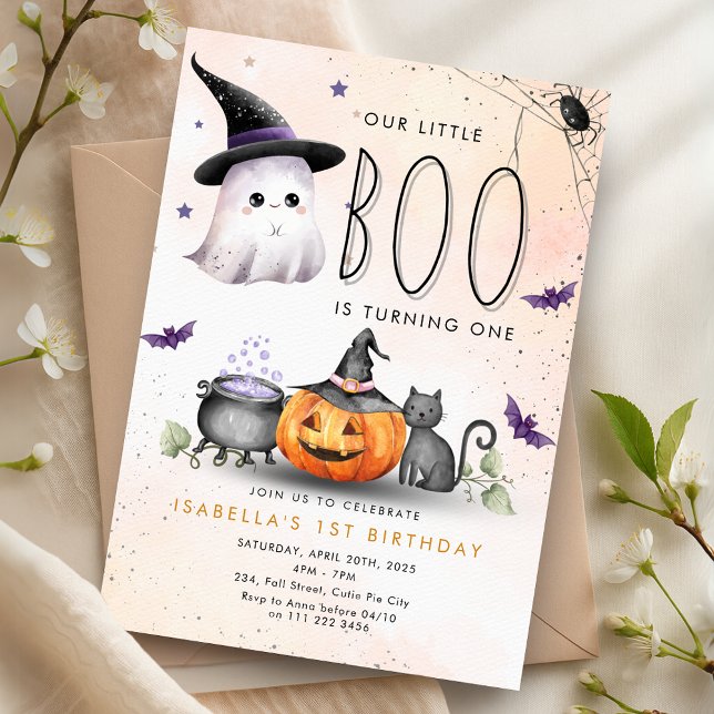 Convites Boo Halloween Ghost 1rua segundo 3º 5 Aniversário (Boo Halloween Ghost 1st 2nd 3rd 4th 5th Birthday Invitation)