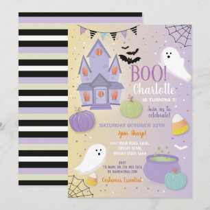 Convites Boo Kids Halloween Roxo, Fantasmas do Feriado