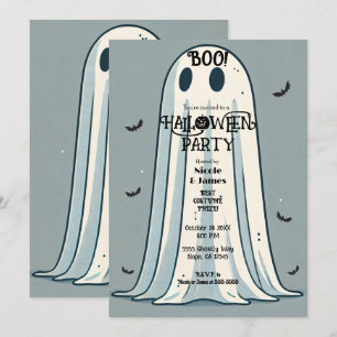 Convites BOO! Lençol Fantasma Vintage Verde Halloween