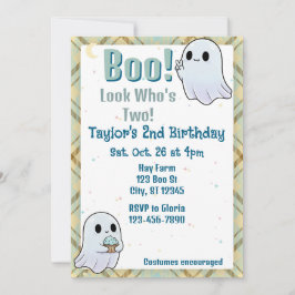 Convites Boo, Look Who's Two, Ghost 2nd Birthday