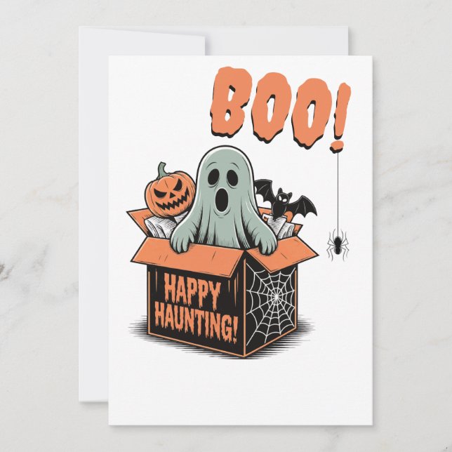 Convites Boo! Noite de Halloween (Frente)